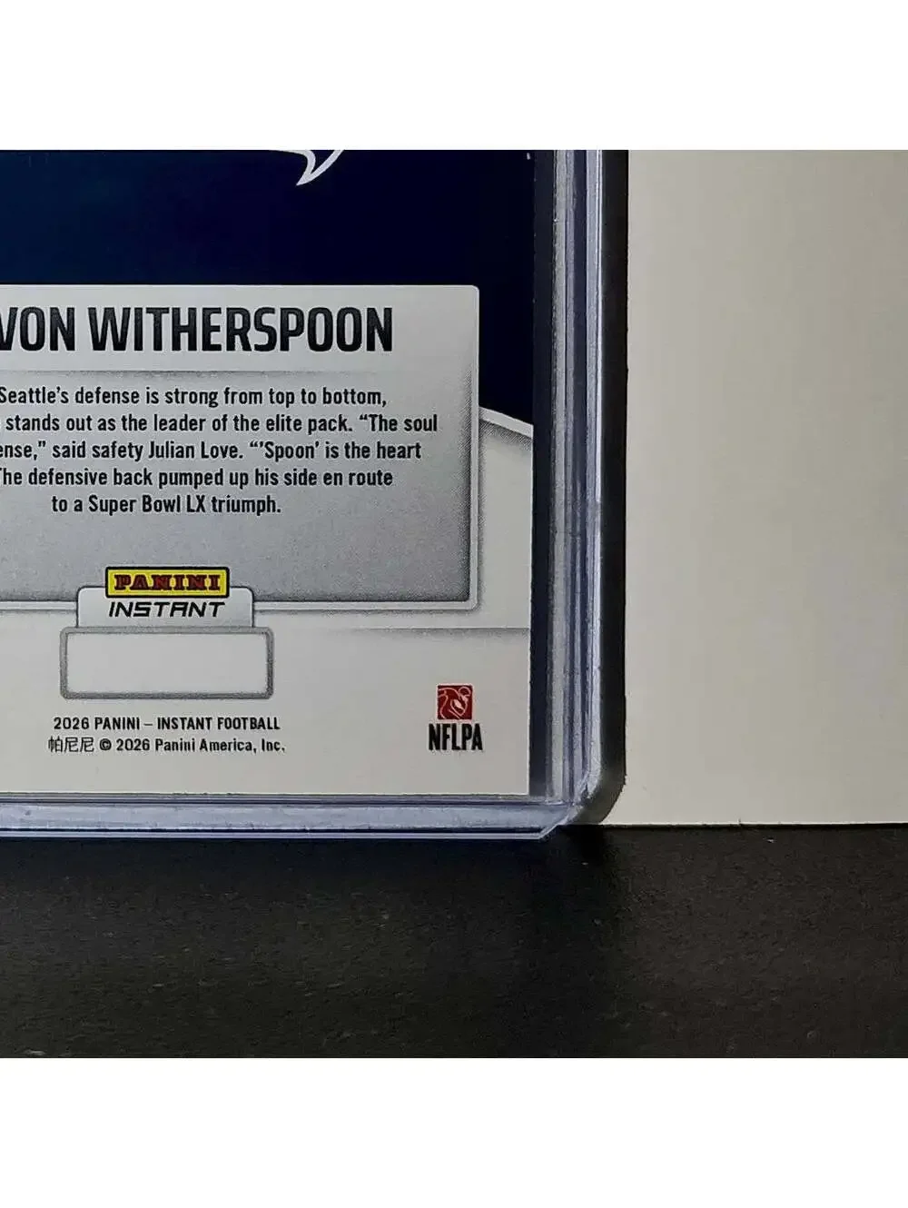 Devon Witherspoon 2026 Panini NFL Super Bowl LIX Champions #22 Seattle Seahawks